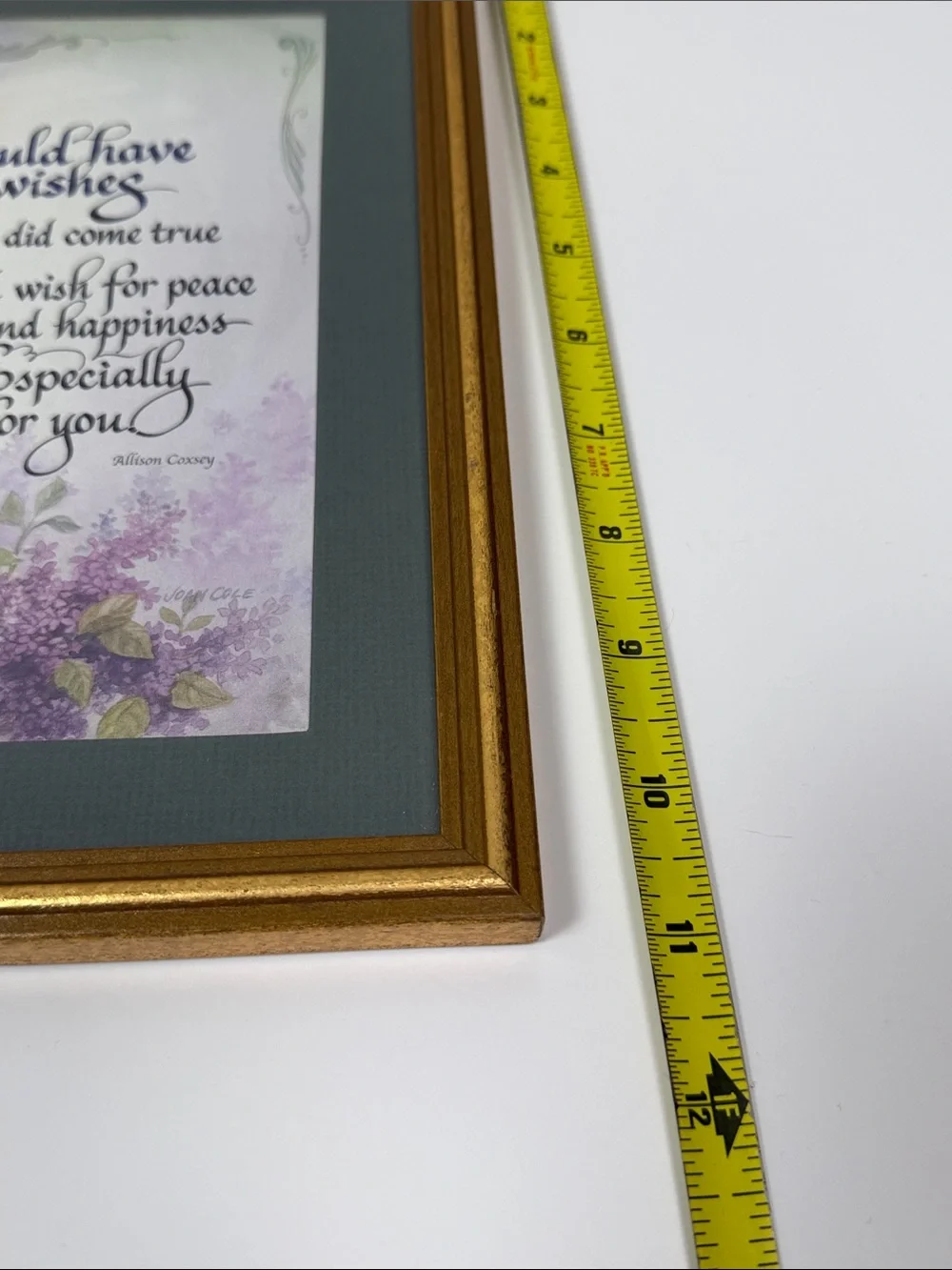 Vintage Framed Inspirational Butterfly Floral Wall Art Gold Frame Made in USA
